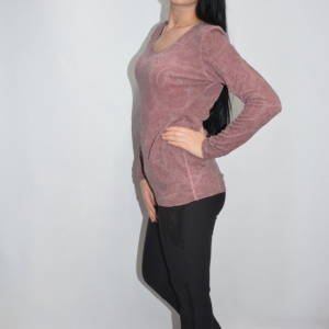 Bluza cu imrpimeu digital natural in nuanta plamaniu - Img 3