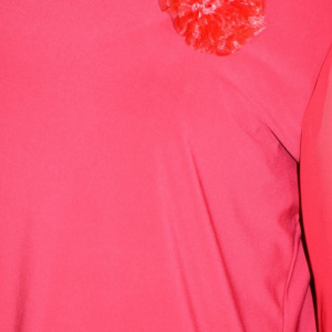 Bluza eleganta ,croi lejer,accesorizata cu brosa tip floara,rosu - Img 8