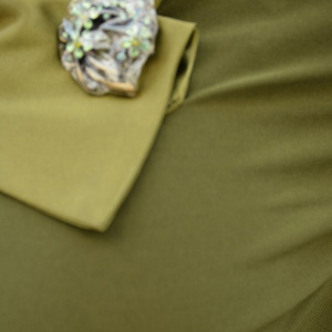 Bluza eleganta kaki, cu maneca lunga si insertii satinate - Img 2