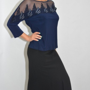 Bluza eleganta office ,model desebit ,nuanta bleumarin - Img 6