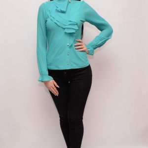 Bluza moderna cu volanase in fata, si design de nasturi aurii - Img 4