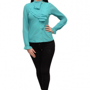 Bluza moderna cu volanase in fata, si design de nasturi aurii - Img 1