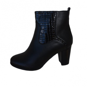 Botina chic de dama, de culoare neagra, cu captuseala subtire - Img 1