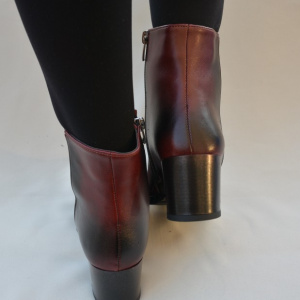 Botina comoda cu toc gros si design in degrade, nuanta marsala - Img 5