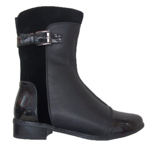 Botina de culoare neagra, cu talpa joasa, confortabila, de toamna - Img 2