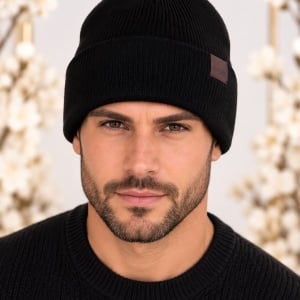 Căciulă Bărbați neagra cu Căptușeală – Viscoză și Lână, Model Sport Elegant