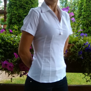 Camasa de culoare alba, fara nasturi cu decolteu in V petrecut - Img 2