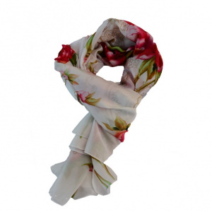 Esarfa casual cu forma clasica si design multicolor - Img 1