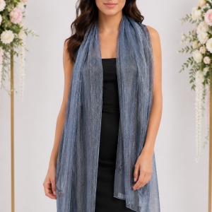 Esarfa clasica cu forma dreptunghiulara de culoare negru-argintiu,negru-auriu,auriu - Img 10