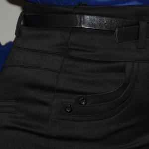 Fusta de birou, neagra, prezinta curea si buzunare apretate - Img 5