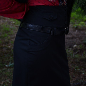 Fusta neagra, model scurt cu betelie inalta si design de buzunare - Img 5