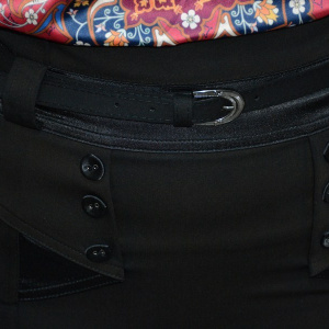 Fusta tinereasca, de culoare neagra si inserti saten - Img 5