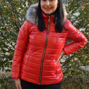 Jacheta casual Anca,scurta,model luicios,nuanta de rosu - Img 2