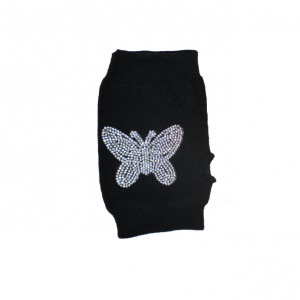 Manusa moderna de culoare neagra, fara degete, design de fluture - Img 1
