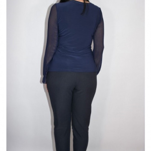 Pantalon casual tip colant Imma,mulat ,bleumarin - Img 7