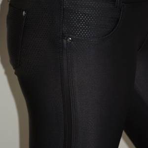 Pantalon chic, nuanta de negru, material usor elastic - Img 5