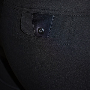 Pantalon chic, nuanta de negru, strasuri fine aplicate - Img 3