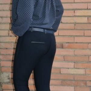 Pantalon comod cu croi tineresc, nuanta bleumarin, model lung - Img 4