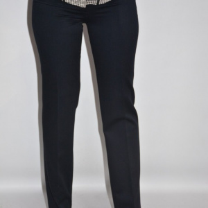 Pantalon de zi cu aplicatii de voal,nuanta bleumarin - Img 8