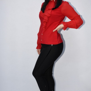Pantalon elegant Yava cu insertii de strasuri,negru - Img 4
