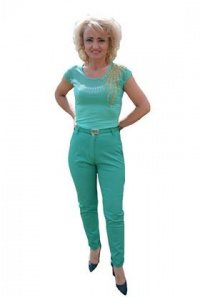 Pantalon fashion in nuanta verde deschis, model lung de vara - Img 1