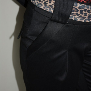 Pantalon fin la atingere, nuanta de negru, buzunare - Img 7