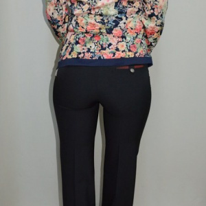Pantalon lung, model clasic si croi usor evazat, de culoare neagra - Img 5