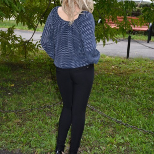 Pantalon modern de toamna-iarna, negru, cu model cambrat - Img 4