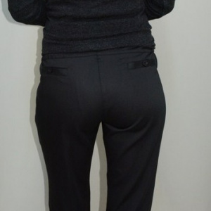 Pantalon negru, buzunare laterale, inchidere cu fermoar - Img 4