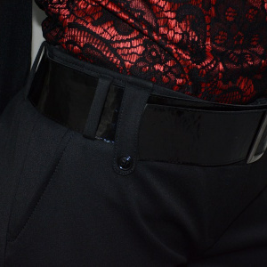 Pantalon negru, masura mare, model lung cu buzunare in fata - Img 4