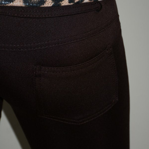 Pantalon office mulat, culoare maro, croiala tip creion - Img 6