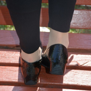 Pantof casual, de culoare neagra, cu talpa tip pana mica - Img 5