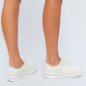 Pantof confortabil din piele naturala,culoare crem - Img 5