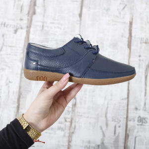 Pantof din piele naturala mata, culoare bleumarin, model clasic - Img 6