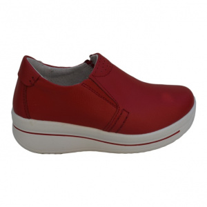 Pantof tineresc de culoare rosie, cu talpa groasa si varf rotund - Img 6