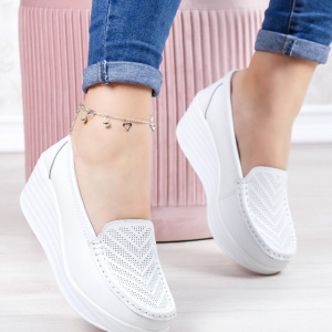 Pantofi damă negri din piele naturală cu platformă confortabilă - Img 4