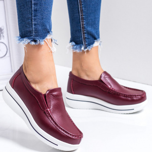 Pantofi visinii cu talpa ortopedica ,din piele,model simplu - Img 3