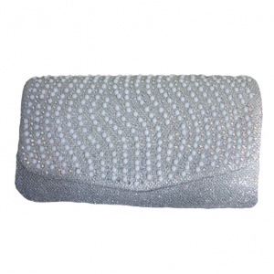 Poseta shic, cu perle mici decorative si strass-uri - Img 1