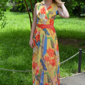 Rochie Amelia de vara ,cu imprimeu floral multicolor - Img 6