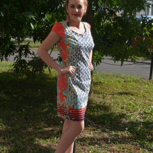 Rochie casual cu imprimeu floral deosebit si maneci scurte - Img 3