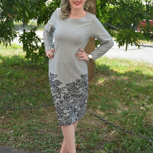 Rochie casual, cu maneci lungi, de culoare gri - Img 3