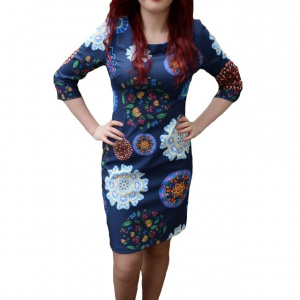 Rochie dama moderna, nuanta de multicolor, design trendy - Img 1