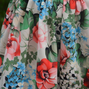 Rochie de culoare turcoaz, formata din doua piese, cu imprimeu - Img 5