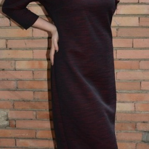 Rochie de iarna masura mare, de nuanta marsala, design simplist - Img 3