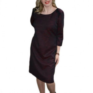 Rochie de iarna masura mare, de nuanta marsala, design simplist - Img 1