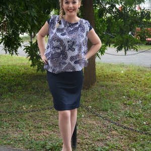 Rochie de ocazie cu aspect de doua piese de culoare bleumarin - Img 2