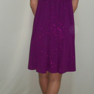 Rochie de ocazie, mov, cu decolteu generos, model scurt - Img 2