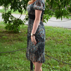 Rochie de primavara-vara, subtire, negru-alb - Img 3