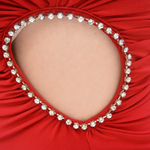 Rochie de seara indrazneata, scurta, pe un umar, de culoare rosie - Img 6
