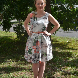 Rochie de vara multicolora cu imprimeu floral realist - Img 3